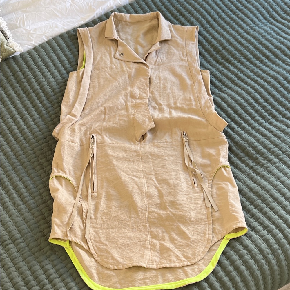 Stylish Beige Sleeveless Women's Dress